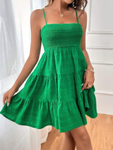 Tiered Smocked Square Neck Cami Dress - Trendsi - Flyclothing LLC
