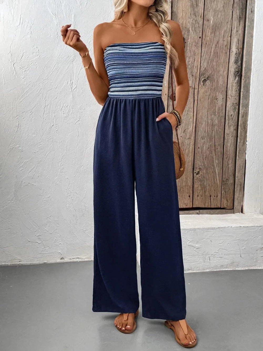 Tube Wide Leg Jumpsuit - Trendsi