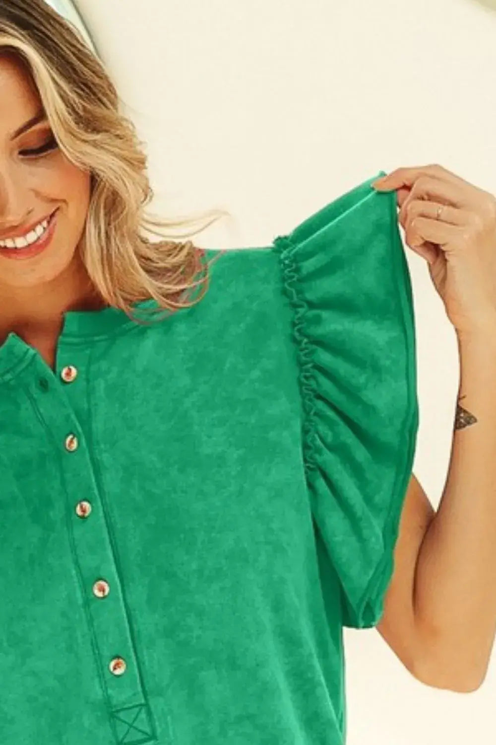 BiBi Mineral Washed Terry Top - Trendsi - Flyclothing LLC