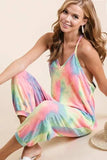 BiBi Tie Dye French Terry Mid-Length Casual Jumpsuit - Trendsi - Flyclothing LLC