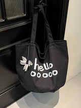 Letter Canvas Tote Bag - Trendsi - Flyclothing LLC