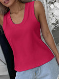 Solid Scoop Neck Tank - Trendsi - Flyclothing LLC