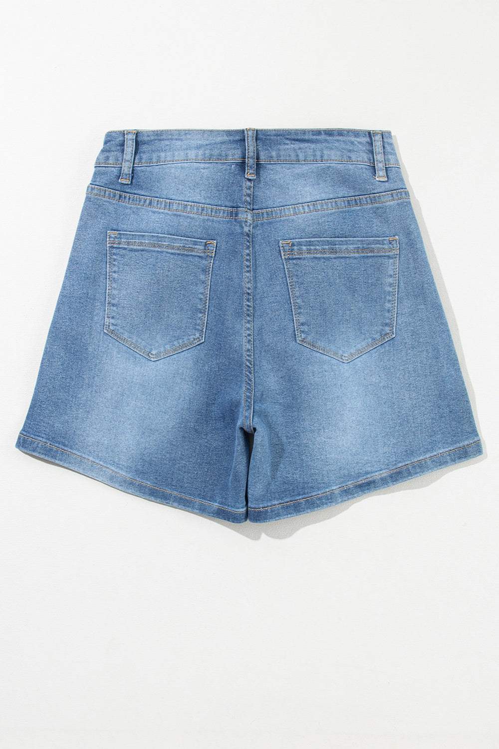 Rhinestone High Waist Denim Shorts - Trendsi - Flyclothing LLC
