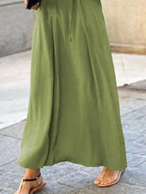 Full Size Solid Color Maxi Shirt Dress Plus Size - Trendsi - Flyclothing LLC