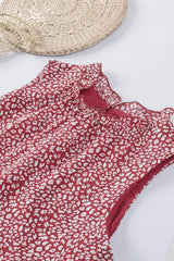 Frill Printed Round Neck Tank - Trendsi - Flyclothing LLC