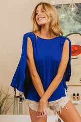 BiBi Fold Over Back Detailed Top - Trendsi - Flyclothing LLC
