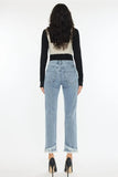 Kancan Raw Hem High Rise Straight Jeans - Trendsi
