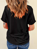 Halloween Ghost Bow Graphic Short Sleeve T-Shirt - Trendsi - Flyclothing LLC