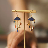 Cloud Dangle Earrings with Colorful Charms - Trendsi - Flyclothing LLC