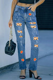 Distressed Pumpkin Jeans with Pockets - Trendsi