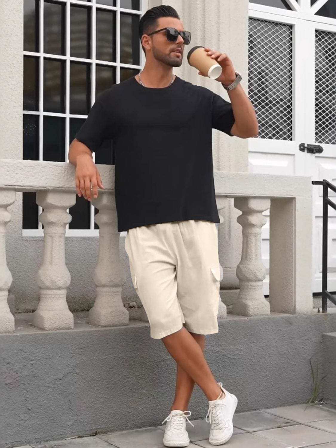 Men's Full Size Drawstring Shorts with Cargo Pockets Plus Size - Trendsi - Flyclothing LLC