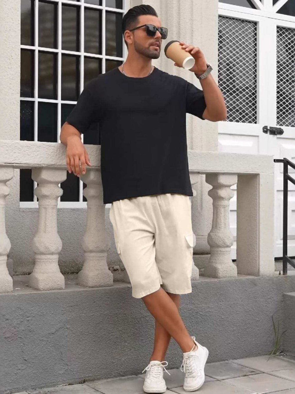 Men's Full Size Drawstring Shorts with Cargo Pockets Plus Size - Trendsi - Flyclothing LLC