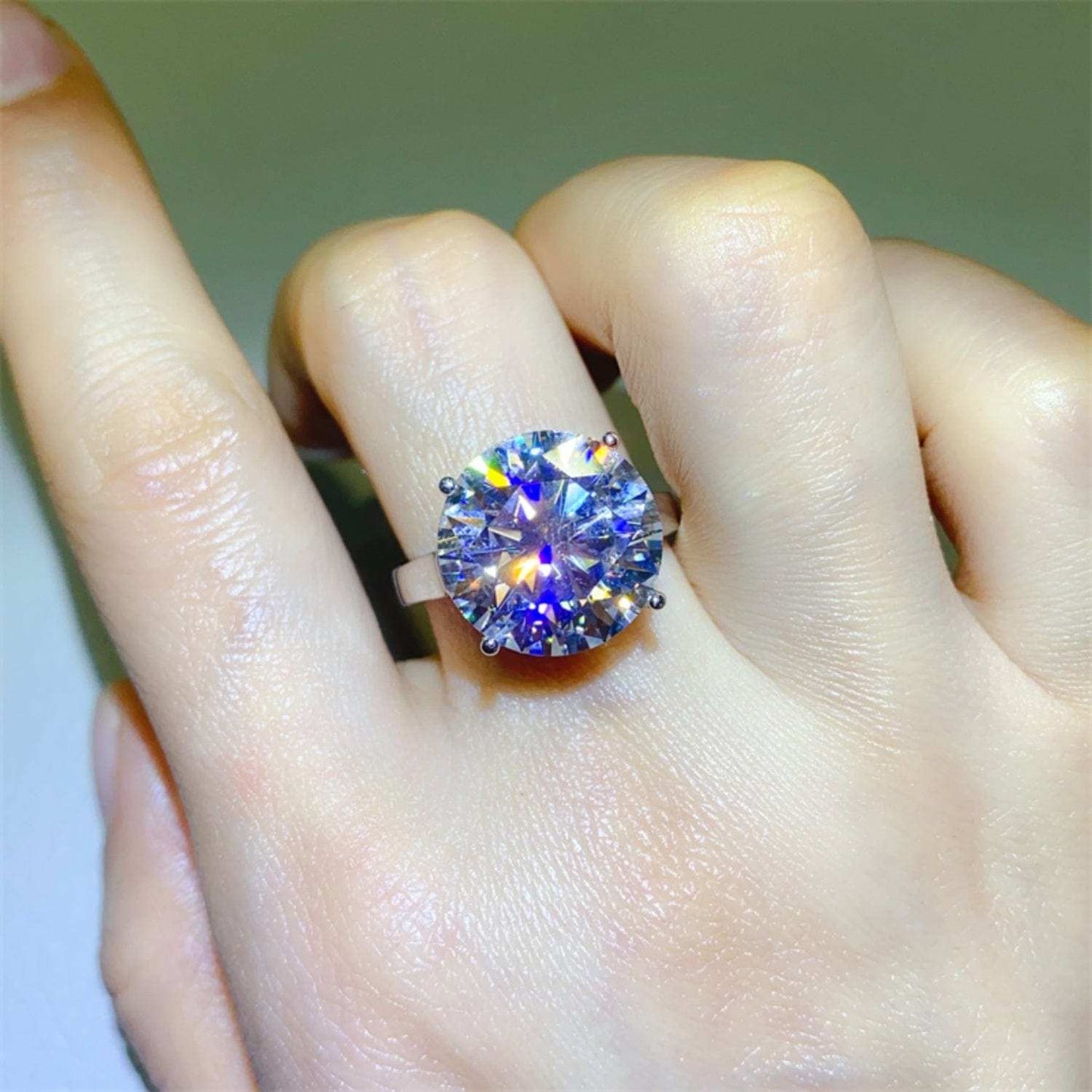 10 Carat Moissanite 925 Sterling Silver Ring - Trendsi - Flyclothing LLC