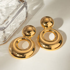 18K Gold-Plated Cutout Earrings - Trendsi