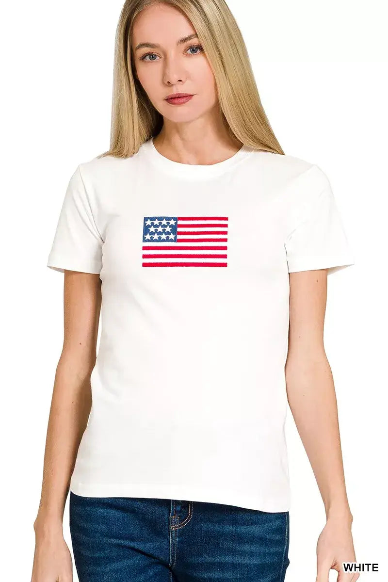 Zenana American Flag Tee - Trendsi - Flyclothing LLC