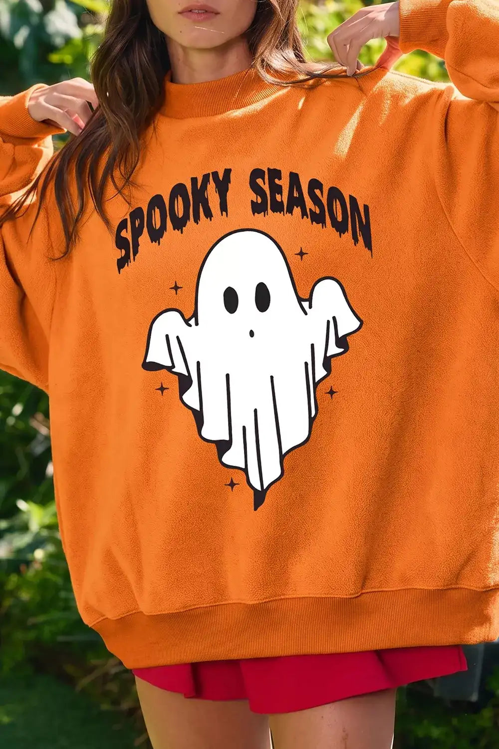 Spooky Season Mock Neck Reversible Halloween Sweatshirt - Trendsi - Flyclothing LLC