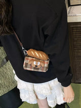 Plaid Pattern Plush Trim Crossbody Bag - Trendsi - Flyclothing LLC
