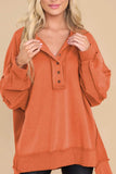 Exposed Seam Long Sleeve Sweatshirt - Trendsi - Flyclothing LLC