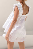 Ruffled Square Neck Top and Shorts Set - Trendsi - Flyclothing LLC