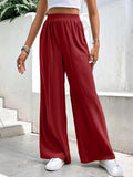 High Waist Wide Leg Pants with Pockets - Trendsi - Flyclothing LLC