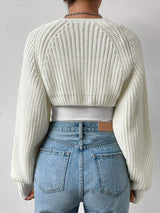 Honey Open Front Long Sleeve Cropped Cardigan - Trendsi - Flyclothing LLC