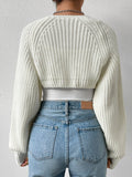 Honey Open Front Long Sleeve Cropped Cardigan - Trendsi