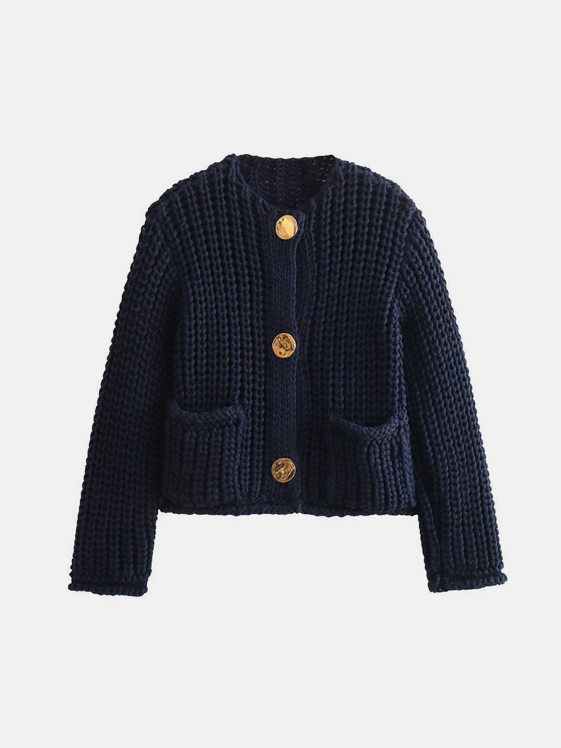 Button Down Long Sleeve Cardigan - Trendsi - Flyclothing LLC