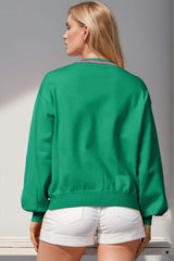 Double Take Full Size Nutcracker Sequin Bow Decor Cardigan - Trendsi - Flyclothing LLC