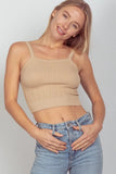 VERY J Cable Knit Seamless Cropped Cami - Trendsi