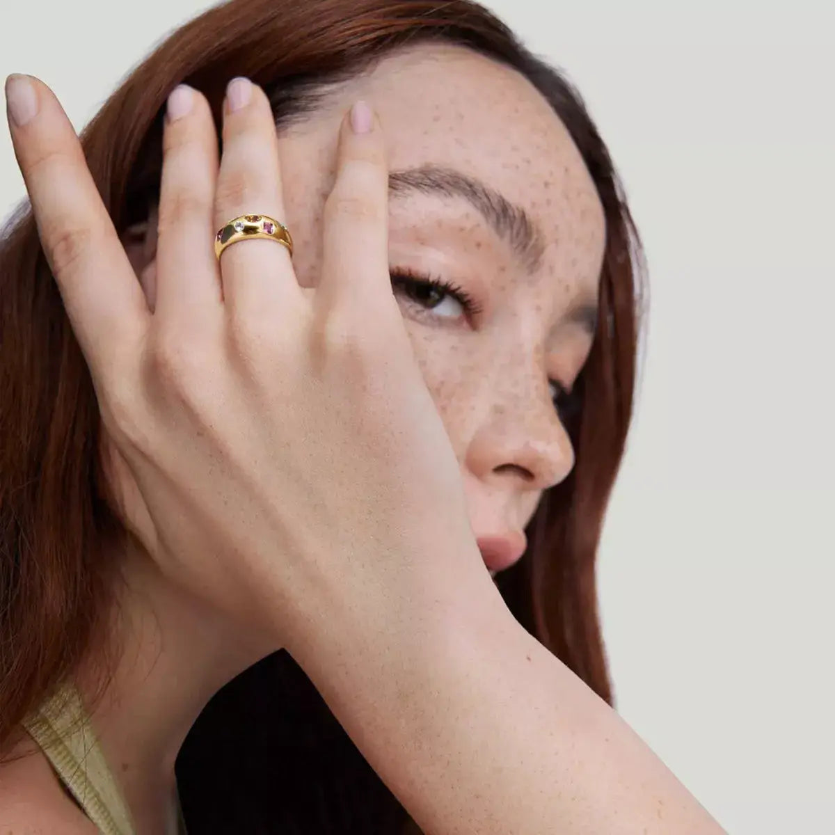18K Gold-Plated Colorful Zircon Ring - Trendsi - Flyclothing LLC