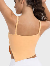 Slit Asymmetrical Neck Active Cami - Trendsi - Flyclothing LLC