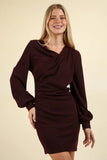 VERY J Ruched Detail Bodycon Mini Dress - Trendsi