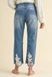 Annie Wear Distressed Raw Hem Cropped Jeans - Trendsi