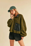 Aemi + Co Collared Neck Zip Up Sherpa Jacket - Trendsi - Flyclothing LLC
