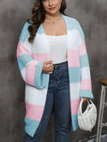 Plus Size Open Front Long Sleeve Cardigan - Trendsi - Flyclothing LLC
