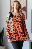 Heimish Pumpkin Print One Shoulder T-Shirt - Trendsi
