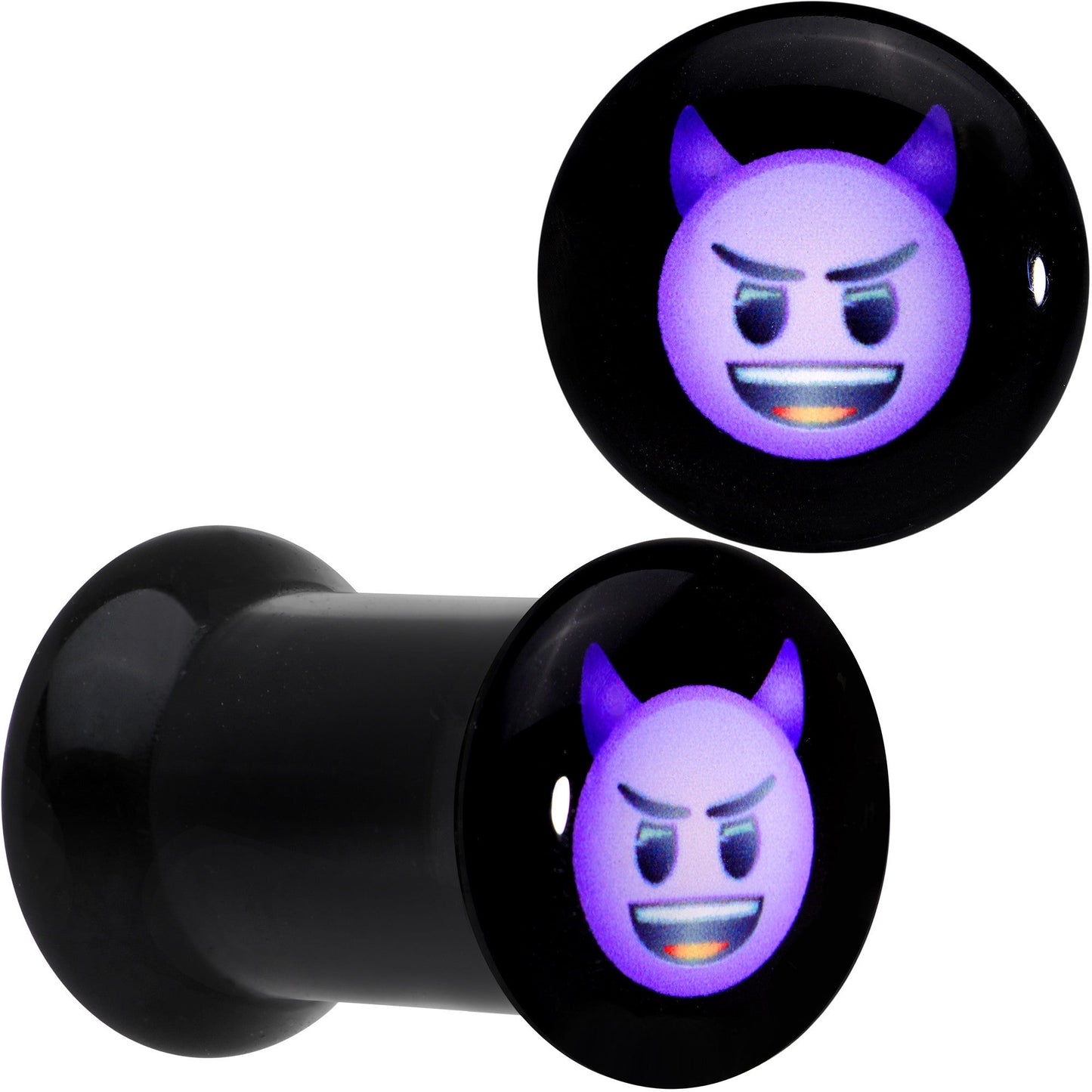 2G Licensed Purple Devil emoji Acrylic Double Flare Plug Set - BodyCandy - Flyclothing LLC