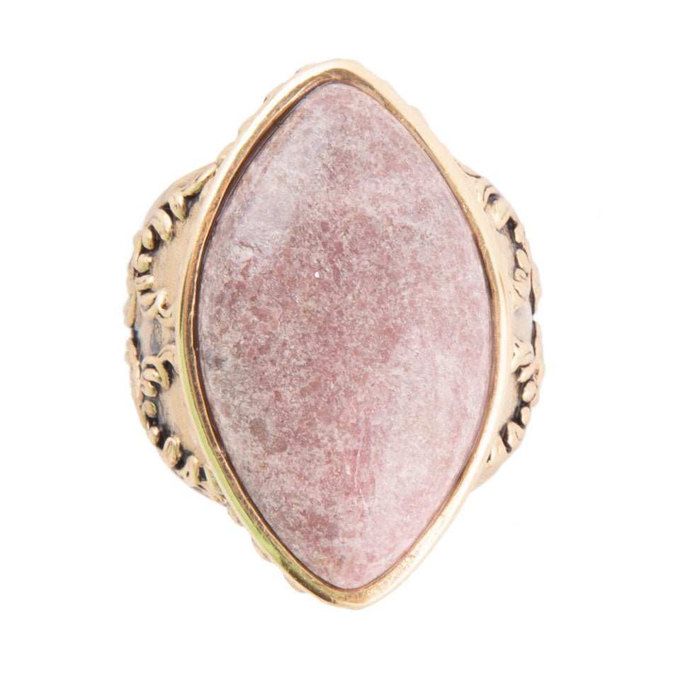 Champion Pink Rhodonite Golden Cocktail Ring - Barse Jewelry - Flyclothing LLC