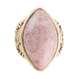 Champion Pink Rhodonite Golden Cocktail Ring - Barse Jewelry