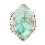 Champion Blue Turquoise Golden Cocktail Ring - Barse Jewelry - Flyclothing LLC