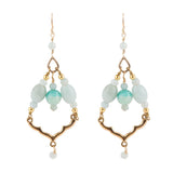 Chandelier Amazonite and Bronze Earrings - Barse Jewelry