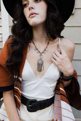 Charm Medallion with Back Lariat Necklace - Boho Clothing and Accessories - Flyclothing LLC