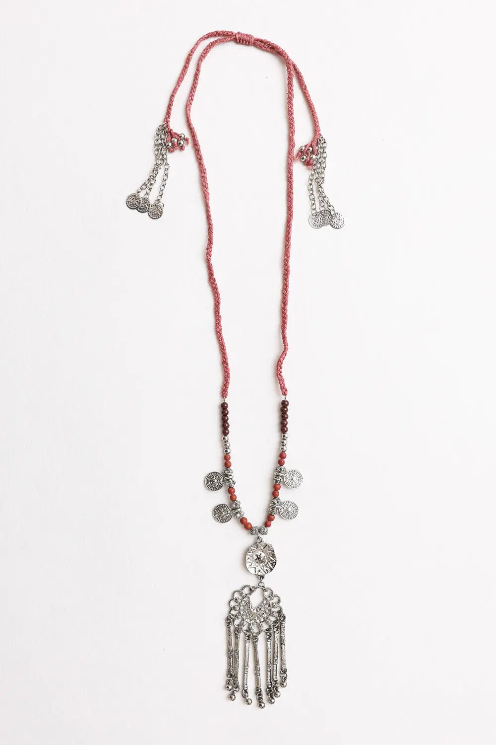 Charm Medallion with Back Lariat Necklace - Boho Clothing and Accessories - Flyclothing LLC