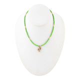 Charmed Cactus Lime Green Turquoise Golden Pendant Necklace - Barse Jewelry