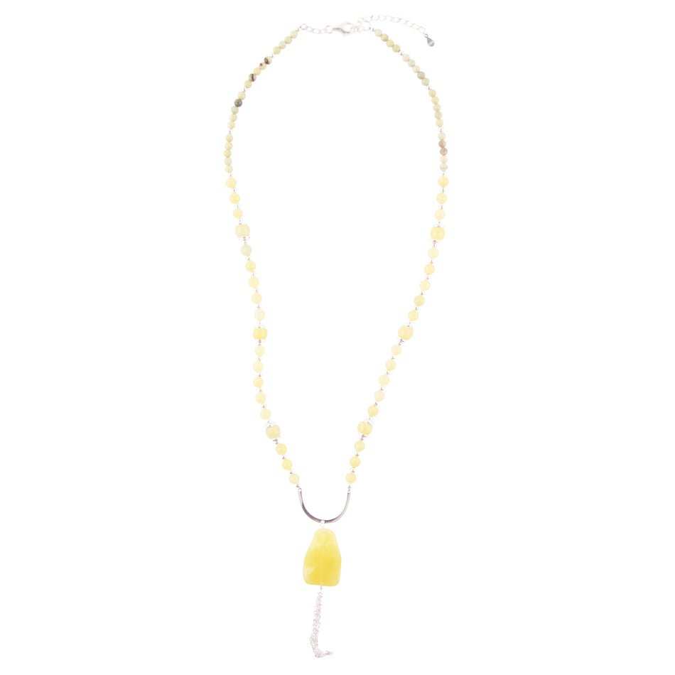Chartruese Lemon Jade Long Pendant Necklace - Barse Jewelry - Flyclothing LLC