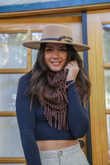 Fuzzy Chenille Tassel Infinity Scarf - Boho Clothing and Accessories - Flyclothing LLC