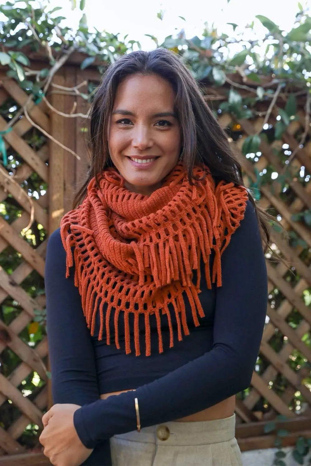 Fuzzy Chenille Tassel Infinity Scarf - Boho Clothing and Accessories - Flyclothing LLC