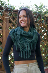 Fuzzy Chenille Tassel Infinity Scarf - Boho Clothing and Accessories - Flyclothing LLC