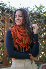 Fuzzy Chenille Tassel Infinity Scarf - Boho Clothing and Accessories - Flyclothing LLC