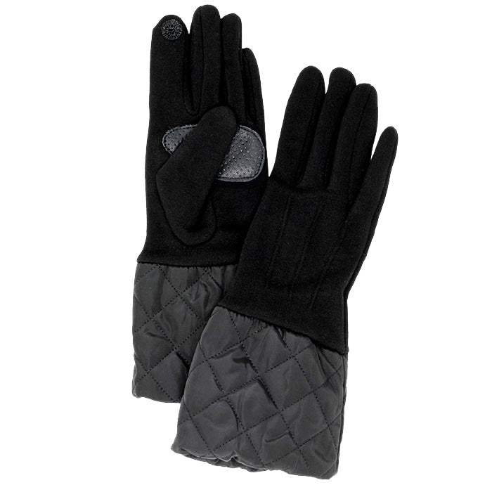 Chevron Cuff Gloves Solid Quilted Tris Smart Touch Gloves - Madeline Love - Flyclothing LLC
